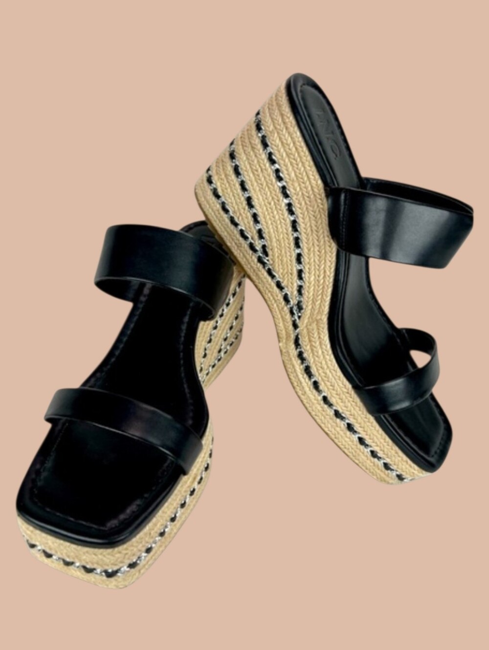 INC "Nylania" Square Toe Wedge Slip On Espadrille